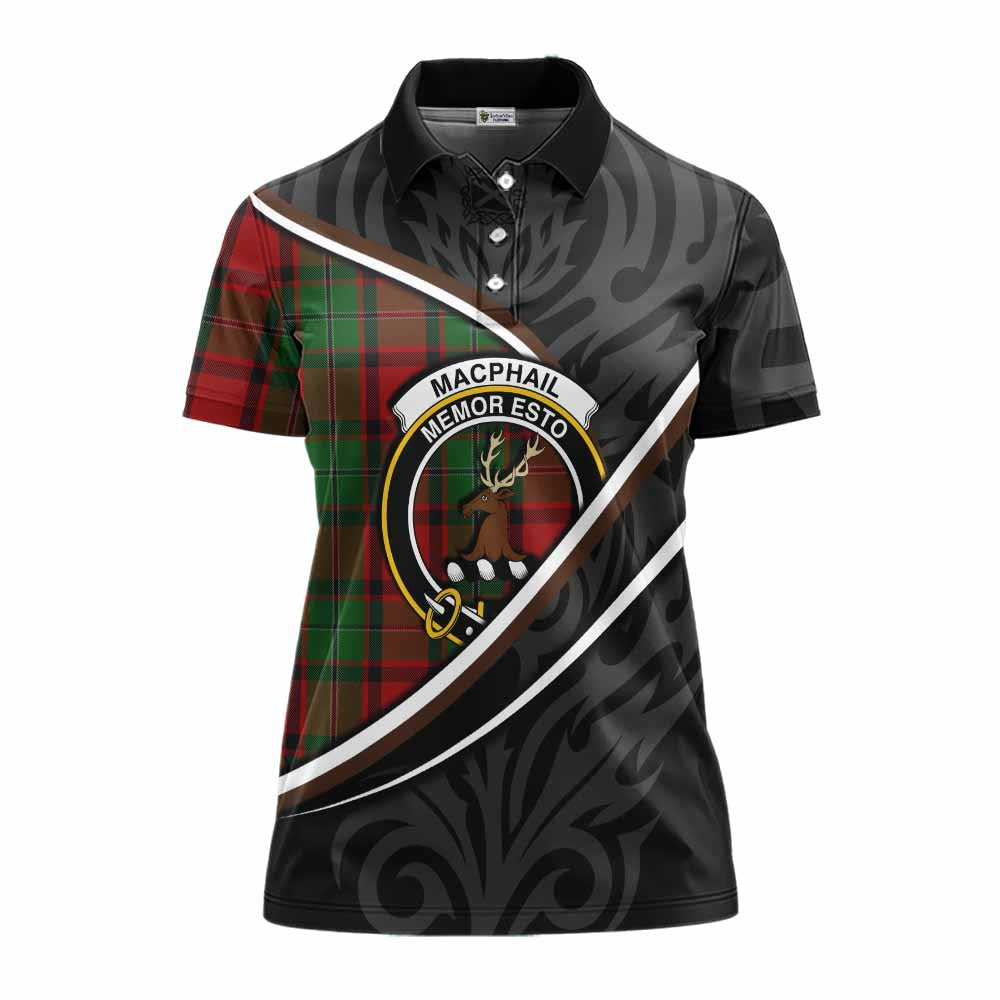 MacPhail (McPhail) Tartan Family Crest Women's Polo Shirt Celtic Scottish Thistle Floral - Tartan Vibes Clothing