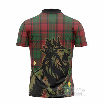 MacPhail (McPhail) Tartan Family Crest Zipper Polo Shirt Crowned Lion Roaring