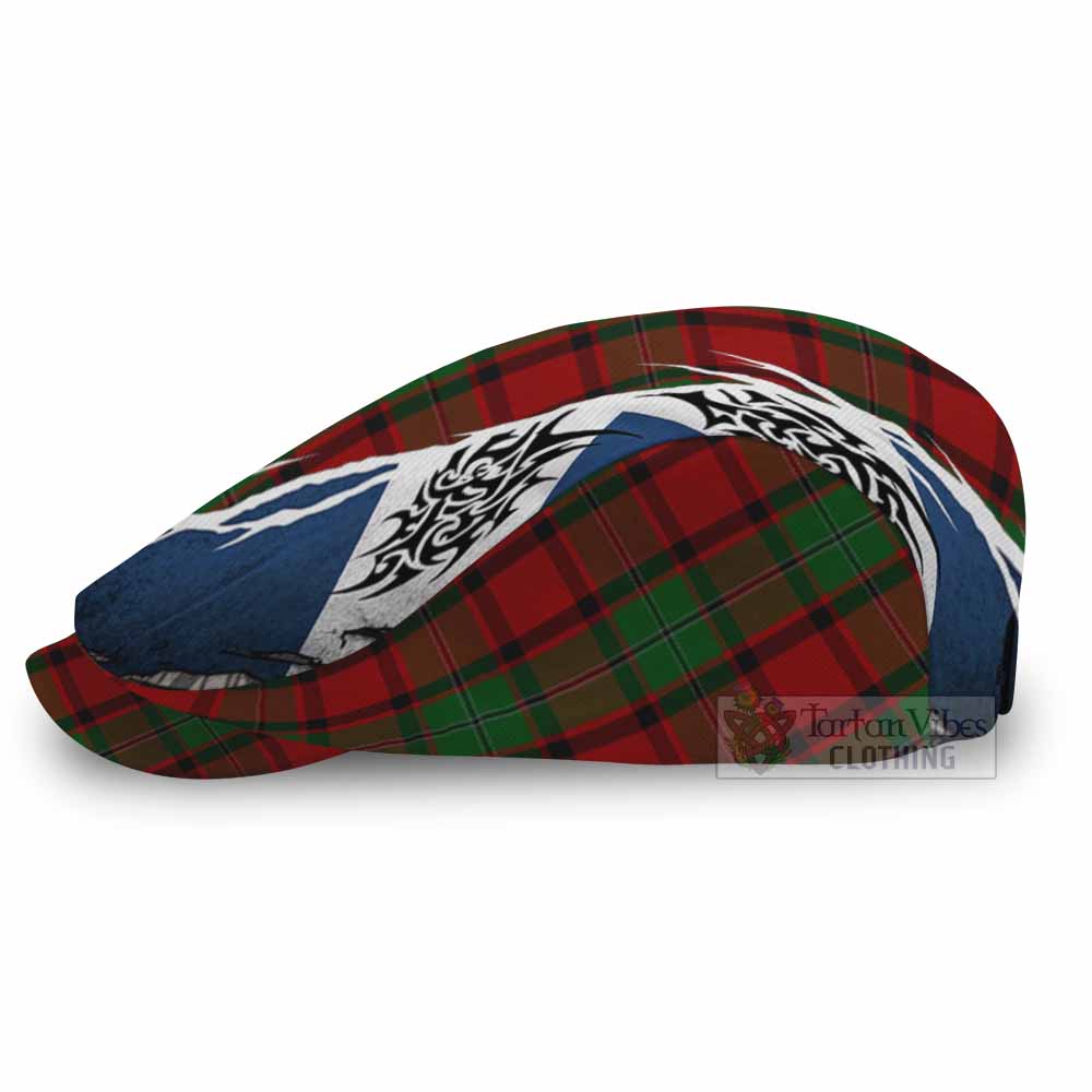 MacPhail (McPhail) Tartan Flat Cap, Jeff Cap Scotland Flag Ripped Tribal Design