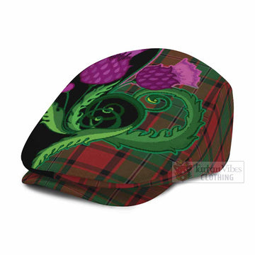 MacPhail (McPhail) Tartan Flat Cap, Jeff Cap Traditional Scottish Thistle