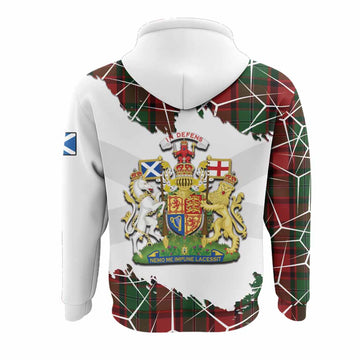MacPhail (McPhail) Tartan Hoodie with Family Crest and Lion Rampant Grunge Style