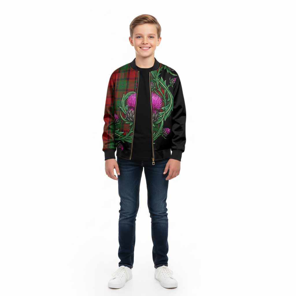 MacPhail (McPhail) Tartan Kid Bomber Jacket Resilient Scottish Thistle - Tartan Vibes Clothing