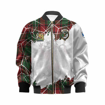 MacPhail (McPhail) Tartan Kid Bomber Jacket with Family Crest and Lion Rampant Grunge Style