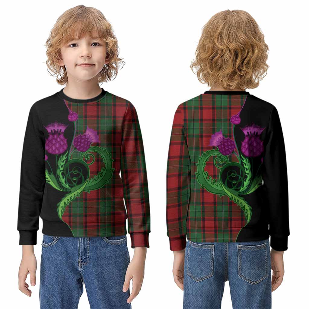 MacPhail (McPhail) Tartan Kid Knitted Sweatshirt Traditional Scottish Thistle