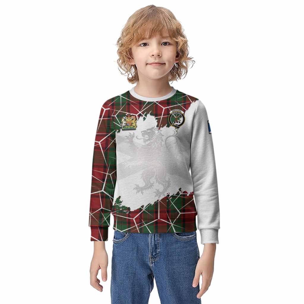 MacPhail (McPhail) Tartan Kid Knitted Sweatshirt with Family Crest and Lion Rampant Grunge Style