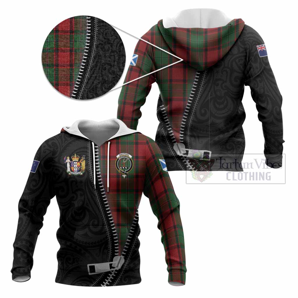 MacPhail (McPhail) Tartan Knitted Hoodie New Zealand Pattern Unique Zipper Stylized