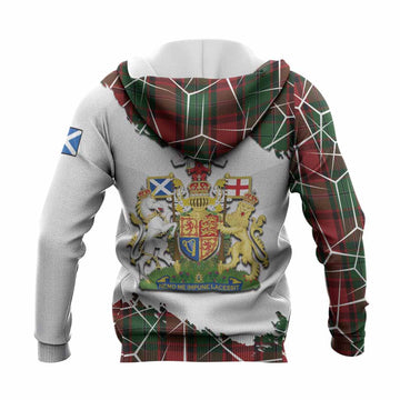 MacPhail (McPhail) Tartan Knitted Hoodie with Family Crest and Lion Rampant Grunge Style