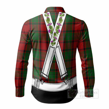 MacPhail (McPhail) Tartan Lederhosen Costume Long Sleeve Button Shirts Scotland Thistle Floral