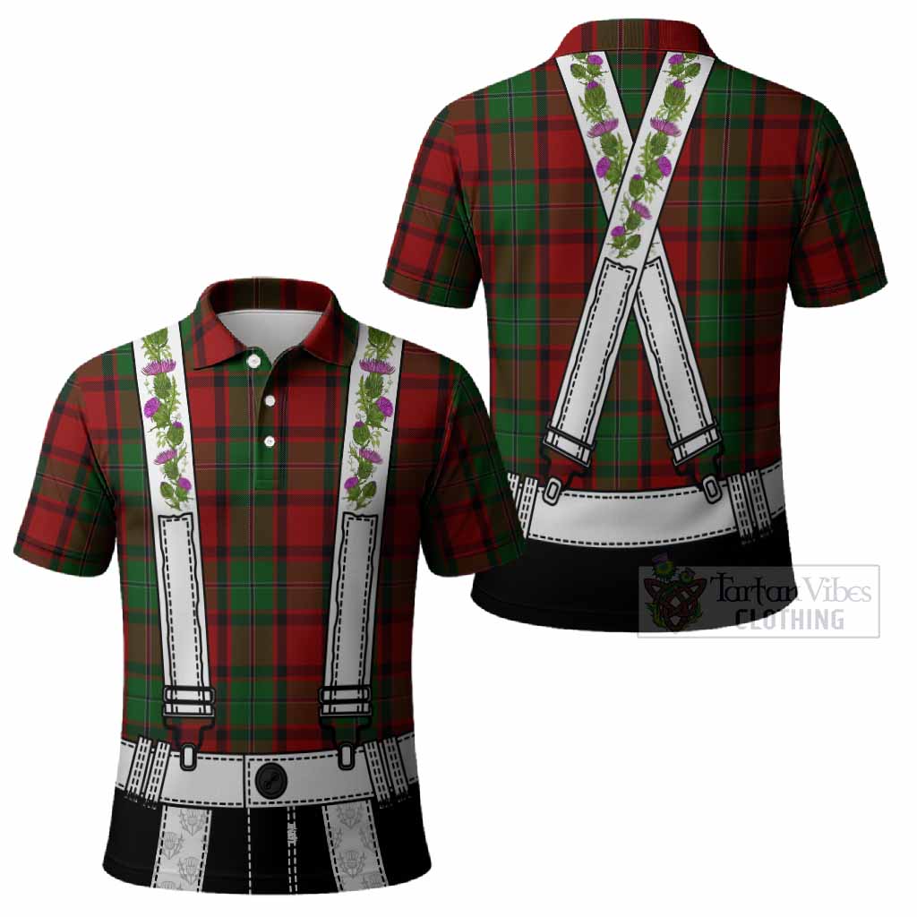 MacPhail (McPhail) Tartan Lederhosen Costume Polo Shirt Scotland Thistle Floral