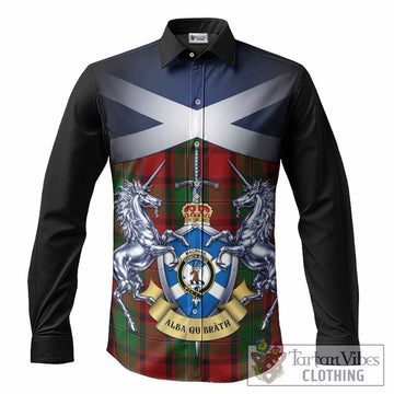 MacPhail (McPhail) Tartan Long Sleeve Button Shirts Alba Gu Brath Unicorn Crest