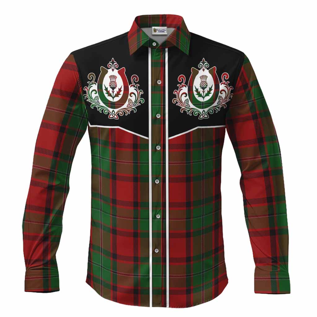 MacPhail (McPhail) Tartan Long Sleeve Button Shirts Horseshoe Ornament Men's Shirt S - Tartan Vibes Clothing