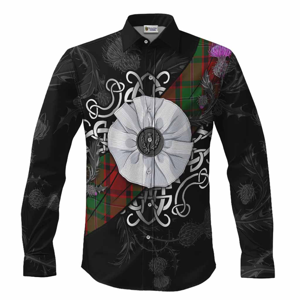 MacPhail (McPhail) Tartan Long Sleeve Button Shirts Jacobite White Rose Men's Shirt S - Tartan Vibes Clothing