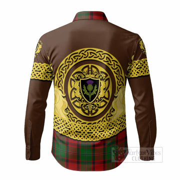 MacPhail (McPhail) Tartan Long Sleeve Button Shirts Unicorn Celtic Knot And Thistle Emblem