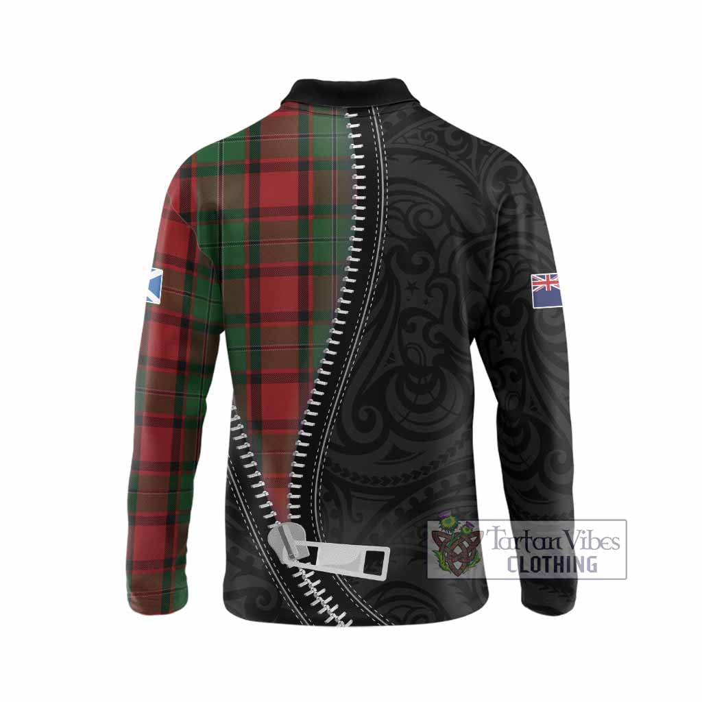 MacPhail (McPhail) Tartan Long Sleeve Polo Shirt New Zealand Pattern Unique Zipper Stylized