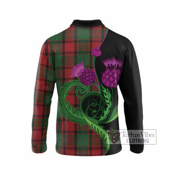 MacPhail (McPhail) Tartan Long Sleeve Polo Shirt Traditional Scottish Thistle