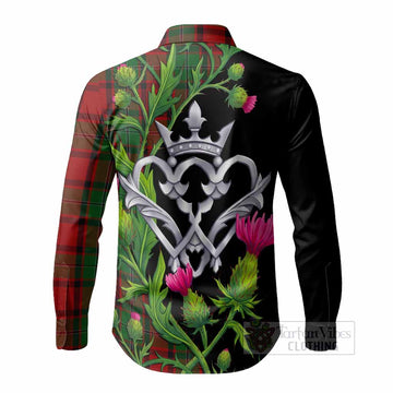 MacPhail (McPhail) Tartan Luckenbooth Long Sleeve Button Shirts Silver Heart Crown Thistle Floral - Tartan Vibes Clothing