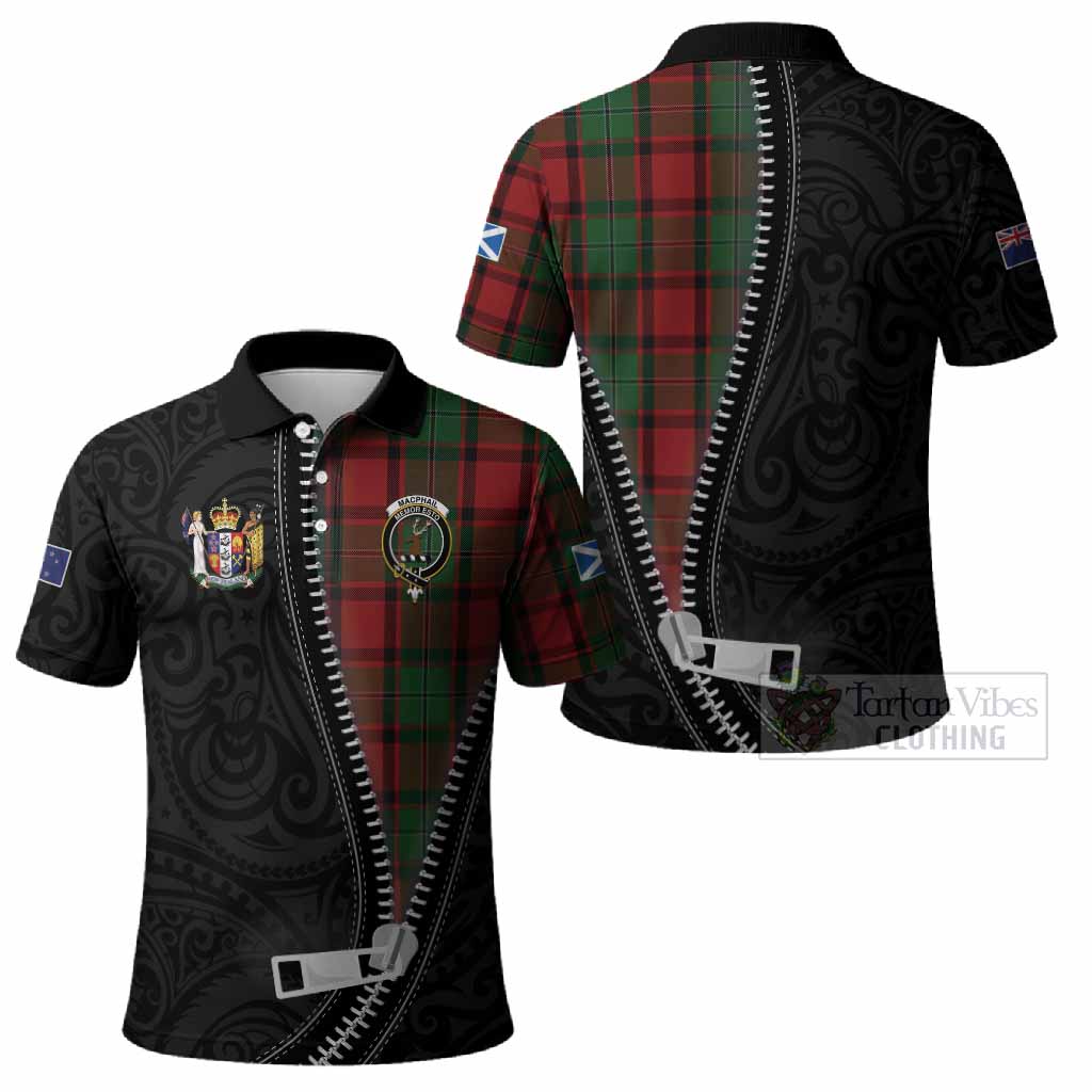 MacPhail (McPhail) Tartan Polo Shirt New Zealand Pattern Unique Zipper Stylized