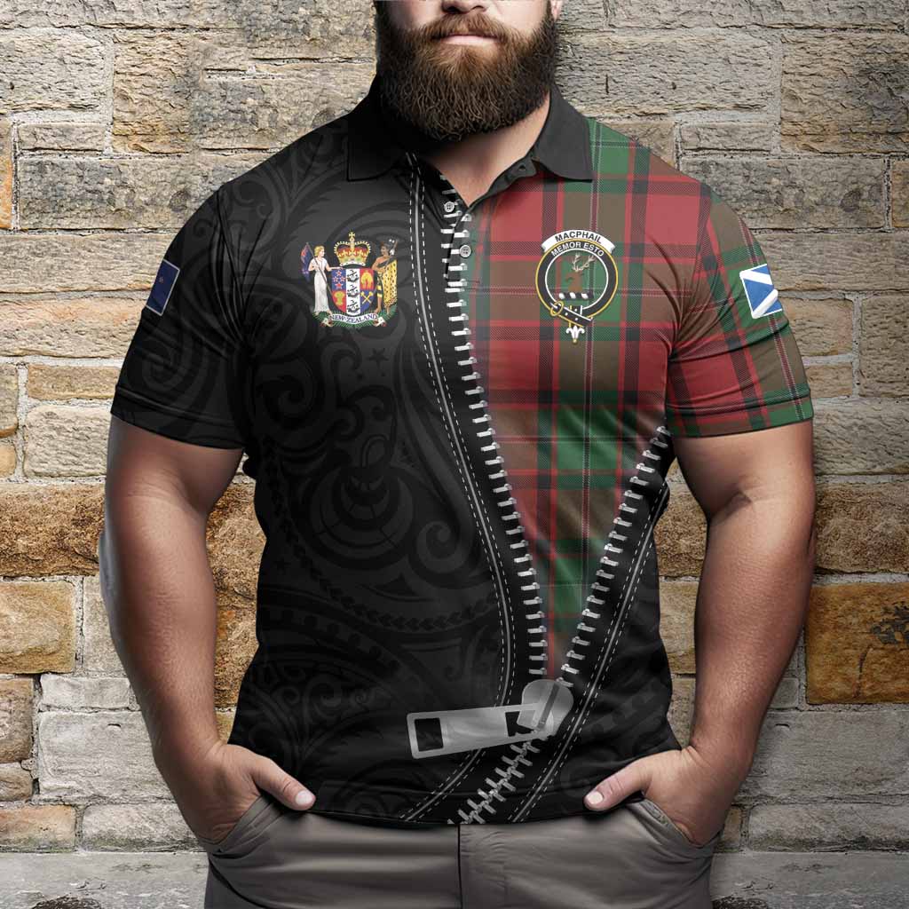 MacPhail (McPhail) Tartan Polo Shirt New Zealand Pattern Unique Zipper Stylized