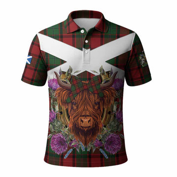 MacPhail (McPhail) Tartan Polo Shirt Scottish Thistle Heilan Coo