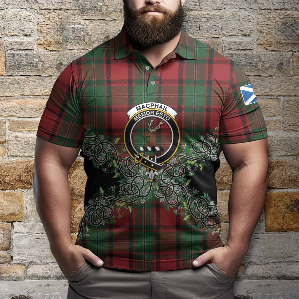 MacPhail (McPhail) Tartan Polo Shirt Thistle Scottish Spirit
