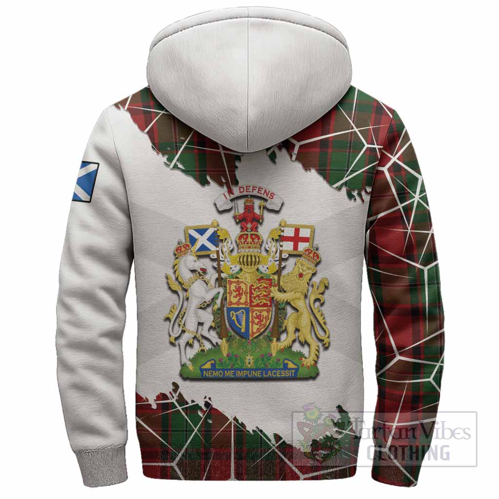 MacPhail (McPhail) Tartan Sherpa Hoodie with Family Crest and Lion Rampant Grunge Style