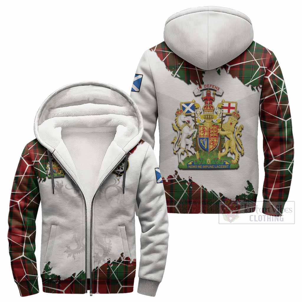 MacPhail (McPhail) Tartan Sherpa Hoodie with Family Crest and Lion Rampant Grunge Style