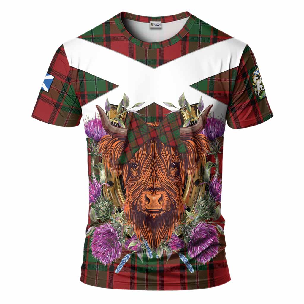 MacPhail (McPhail) Tartan T-Shirt Scottish Thistle Heilan Coo