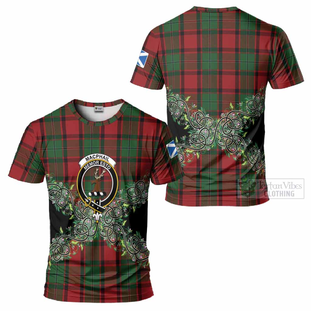 MacPhail (McPhail) Tartan T-Shirt Thistle Scottish Spirit