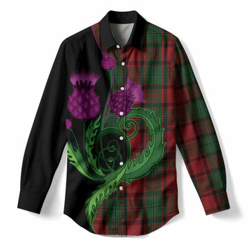 MacPhail (McPhail) Tartan Women Casual Shirt Traditional Scottish Thistle