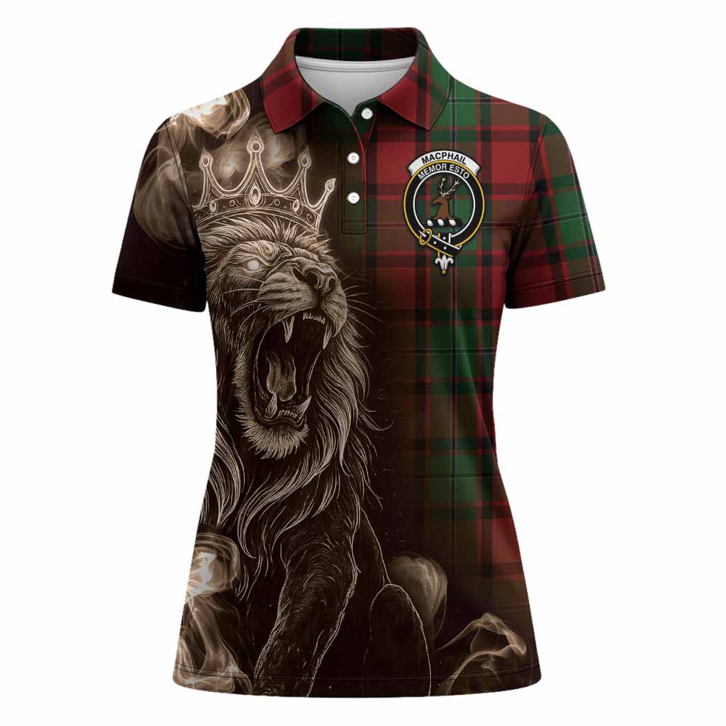 MacPhail (McPhail) Tartan Women Polo Shirt Roaring Lion Heritage
