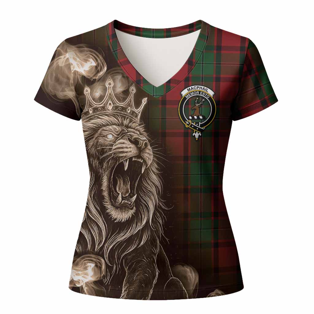 MacPhail (McPhail) Tartan Women T shirt Roaring Lion Heritage