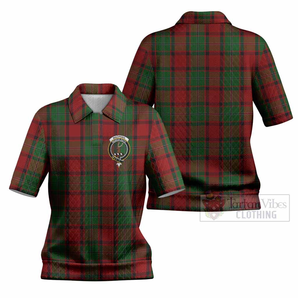 MacPhail (McPhail) Tartan Women’s Polo Sweater Top with Family Crest