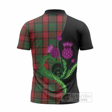 MacPhail (McPhail) Tartan Zipper Polo Shirt Traditional Scottish Thistle