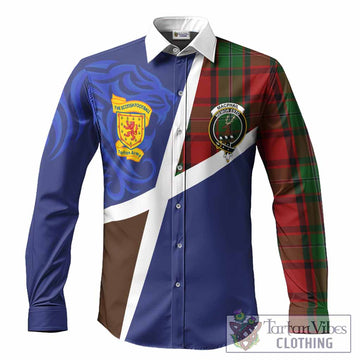 MacPhail (McPhail) The Scottish Football Crest Long Sleeve Button Shirts Lion-Tartan Army