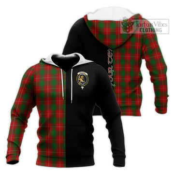 MacPhee (McPhee) Tartan Knitted Hoodie with Family Crest and Half Of Me Style Unisex Knitted Pullover Hoodie - Tartan Vibes Clothing