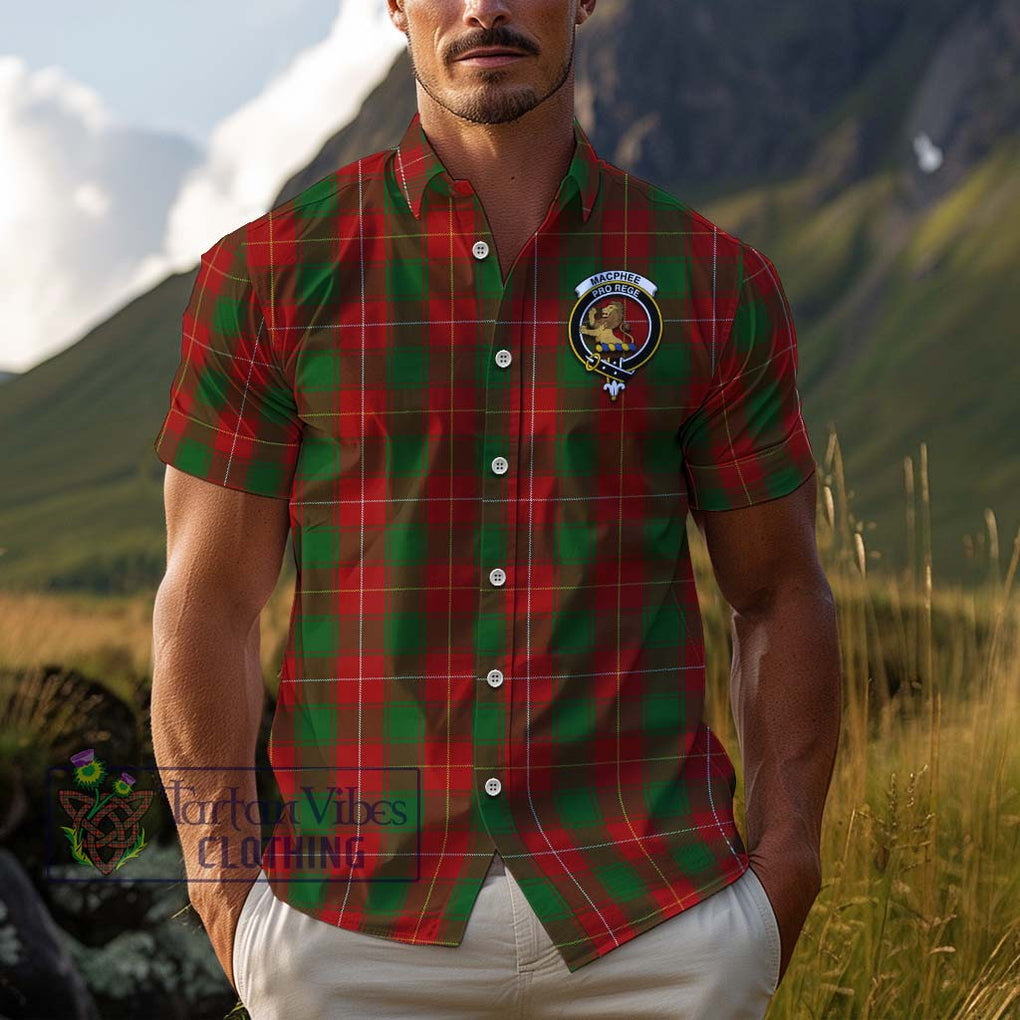 MacPhee (McPhee) Tartan Cotton Hawaiian Shirt with Family Crest Kid - Tartan Vibes Clothing