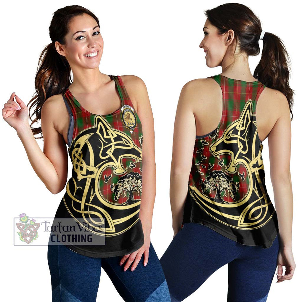 MacPhee (McPhee) Tartan Women's Racerback Tanks with Family Crest Celtic Wolf Style 4XL - Tartan Vibes Clothing