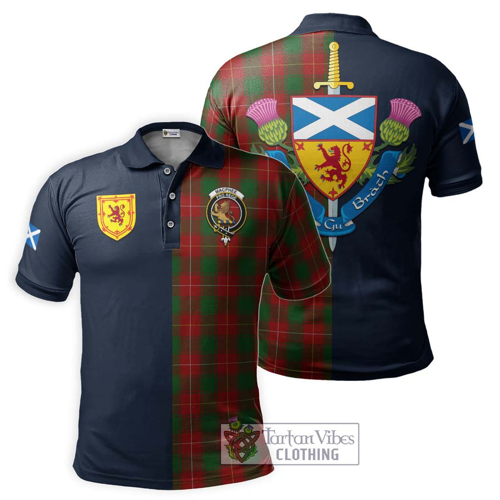 MacPhee (McPhee) Tartan Polo Shirt Alba with Scottish Lion Royal Arm Half Style Kid - Tartan Vibes Clothing