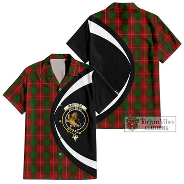 MacPhee (McPhee) Tartan Hawaiian Shirt with Family Crest Circle Style