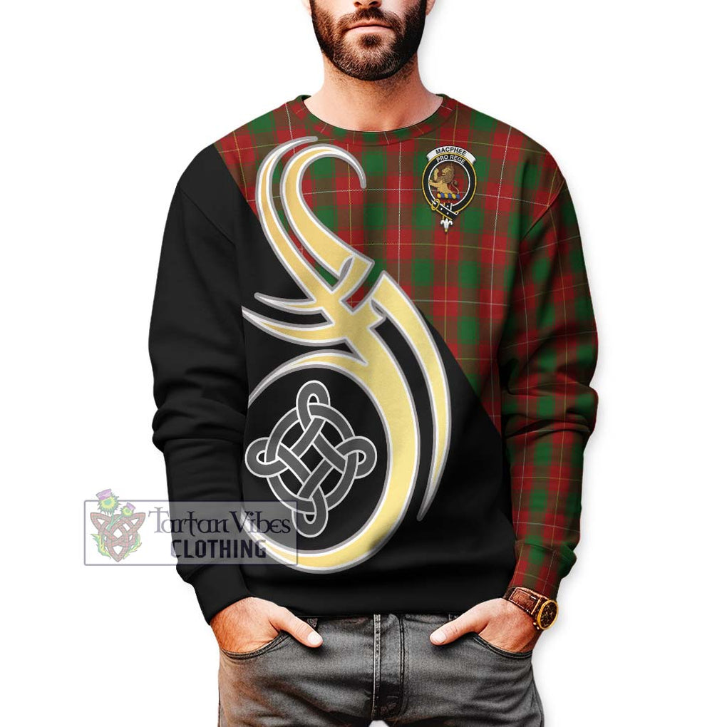 MacPhee (McPhee) Tartan Sweatshirt with Family Crest and Celtic Symbol Style Unisex - Tartan Vibes Clothing
