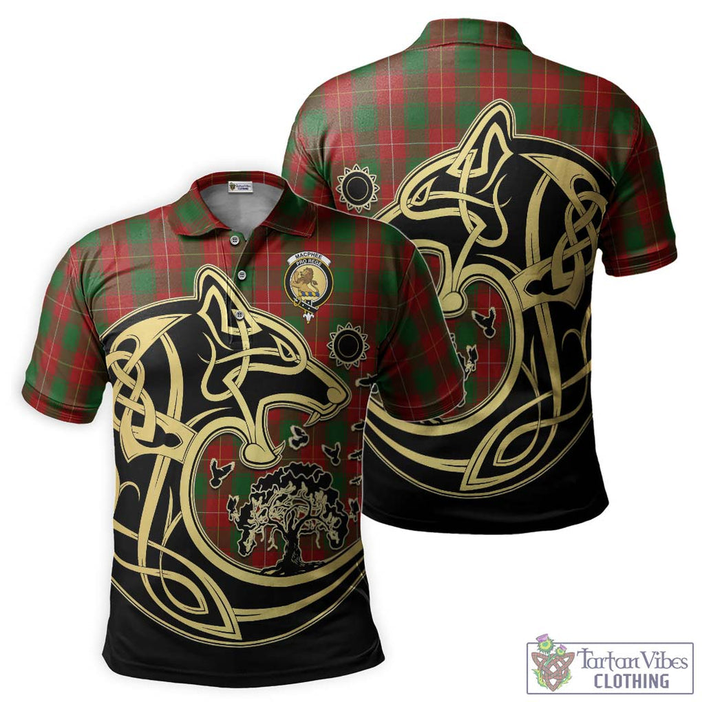 MacPhee (McPhee) Tartan Polo Shirt with Family Crest Celtic Wolf Style Kid - Tartan Vibes Clothing