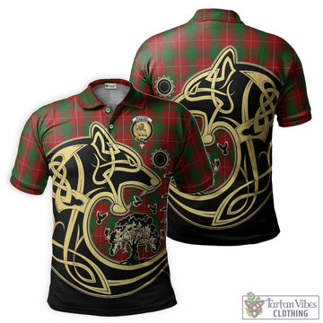 MacPhee (McPhee) Tartan Polo Shirt with Family Crest Celtic Wolf Style