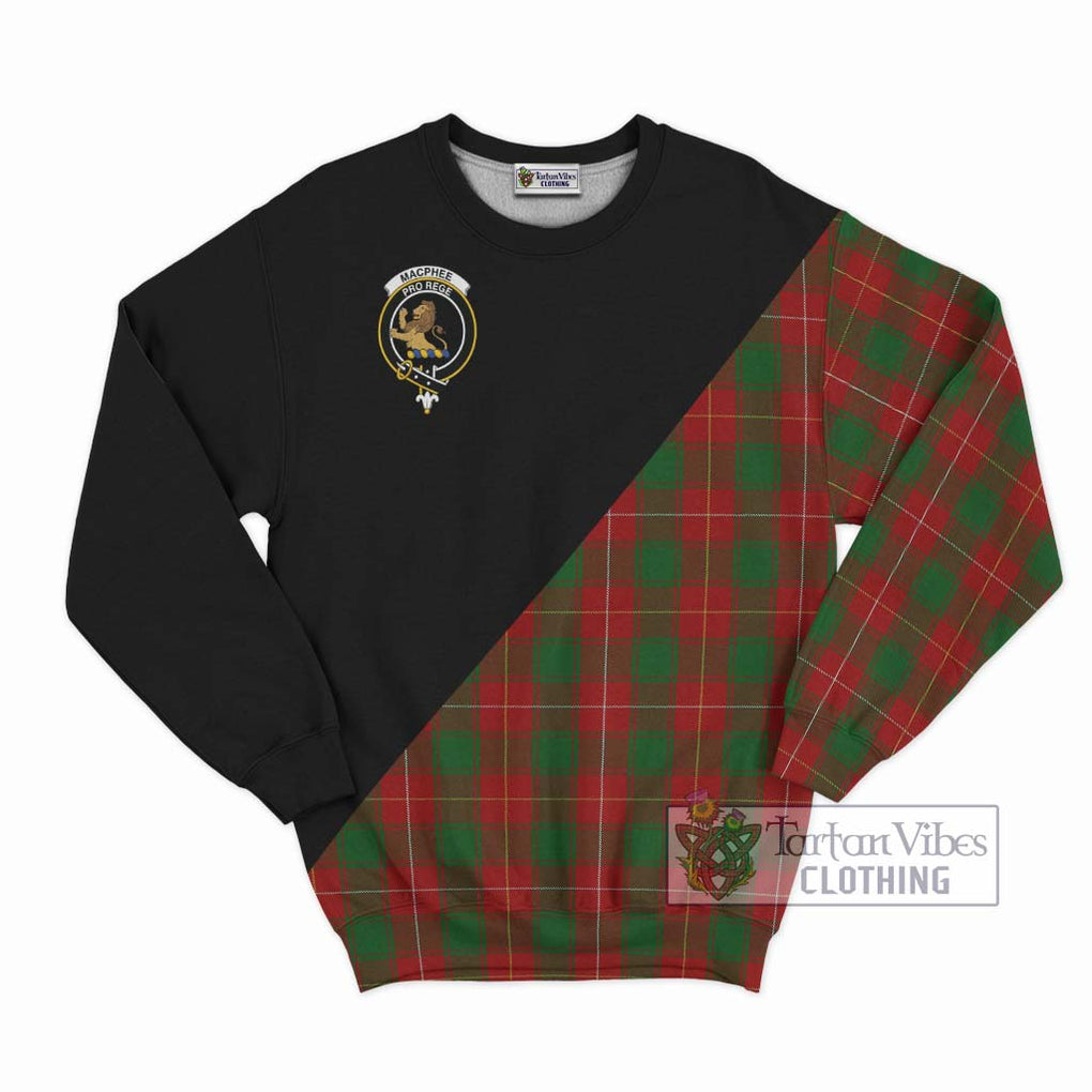 MacPhee (McPhee) Tartan Sweatshirt with Family Crest and Military Logo Style - Tartan Vibes Clothing