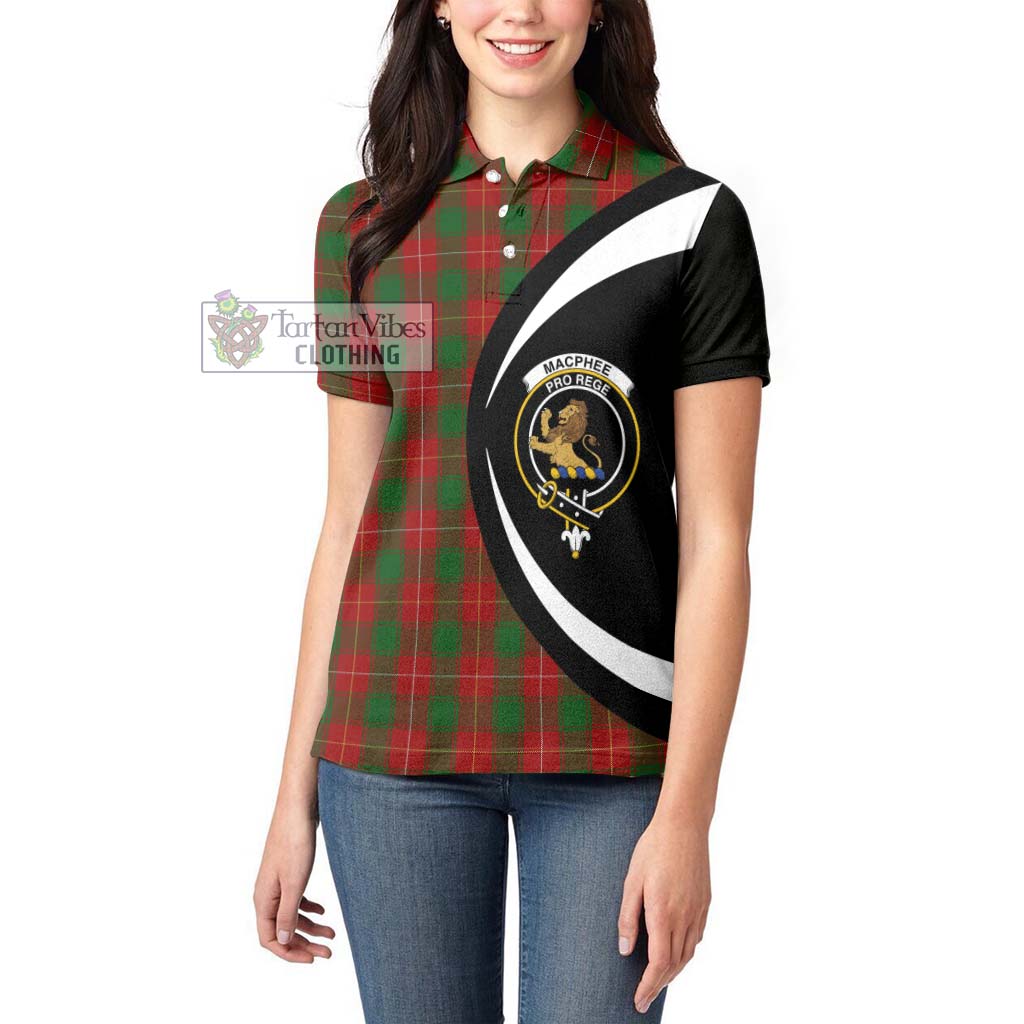 MacPhee (McPhee) Tartan Women's Polo Shirt with Family Crest Circle Style - Tartan Vibes Clothing