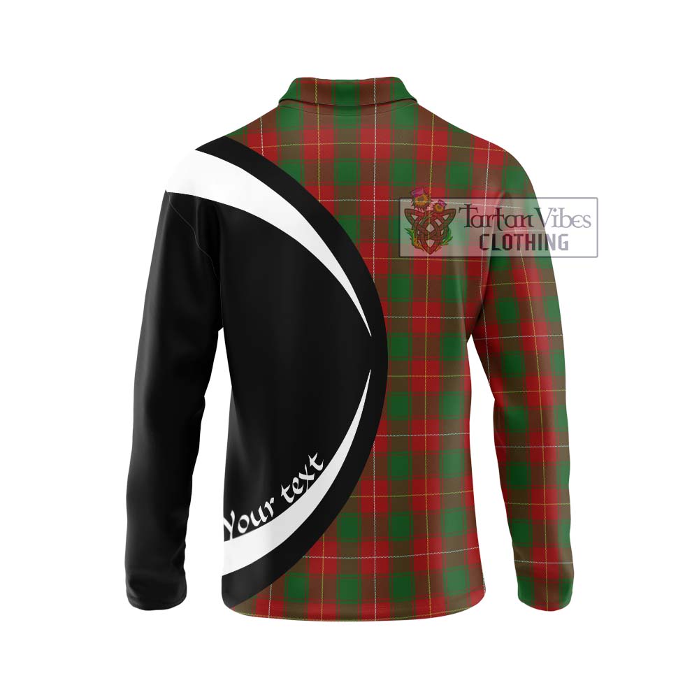 MacPhee (McPhee) Tartan Long Sleeve Polo Shirt with Family Crest Circle Style - Tartan Vibes Clothing