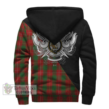 MacPhee (McPhee) Tartan Sherpa Hoodie with Family Crest and Military Logo Style - Tartan Vibes Clothing