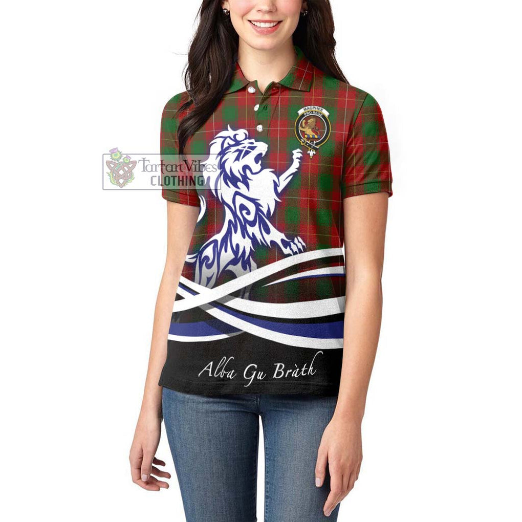 MacPhee (McPhee) Tartan Women's Polo Shirt with Alba Gu Brath Regal Lion Emblem - Tartan Vibes Clothing