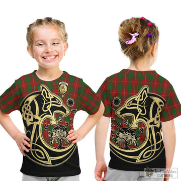 MacPhee (McPhee) Tartan Kid T-Shirt with Family Crest Celtic Wolf Style - Tartan Vibes Clothing