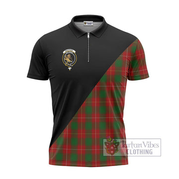 MacPhee (McPhee) Tartan Zipper Polo Shirt with Family Crest and Military Logo Style - Tartan Vibes Clothing