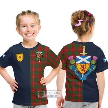 MacPhee (McPhee) Tartan Kid T-Shirt Alba with Scottish Lion Royal Arm Half Style - Tartan Vibes Clothing